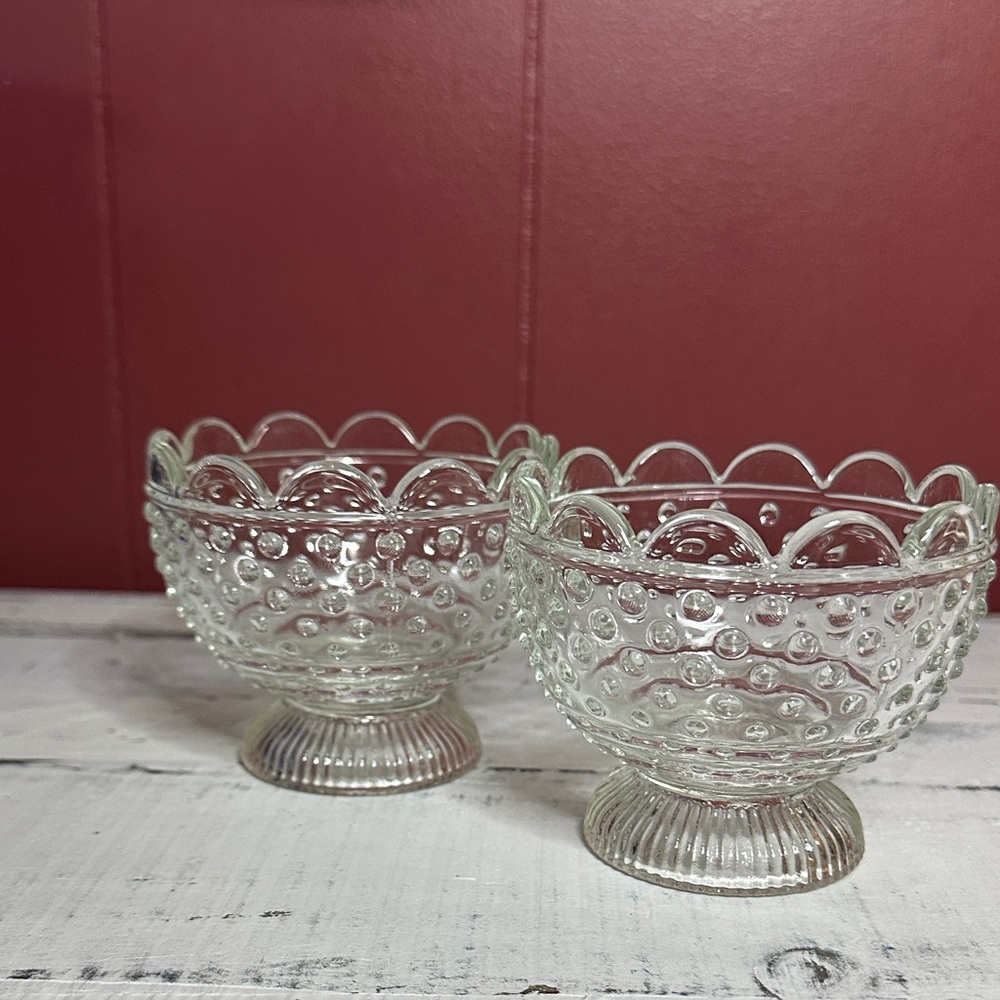Vintage Hobnail Dessert Dishes